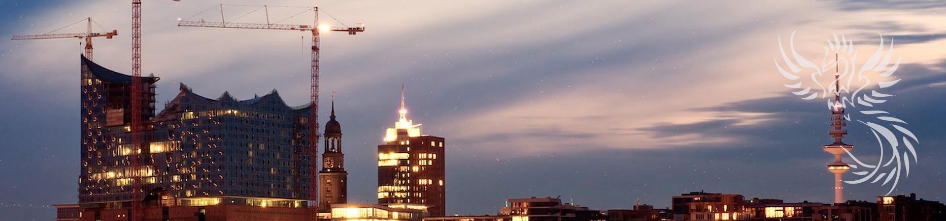 banner of the elbphilamonie in hamburg with the ske logo